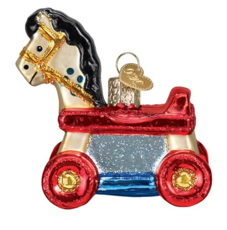 Old World Christmas Rolling Horse Toy Glass Christmas Ornament New With Box 3 Old World Christmas Rolling Horse Toy Glass Christmas Ornament New With Box - Image 3