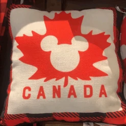 Disney Parks Epcot Canada Mickey Icon Maple Leaf Decorative Pillow New With Tag