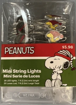 Peanuts Snoopy Christmas Mini String Lights LED New With Box