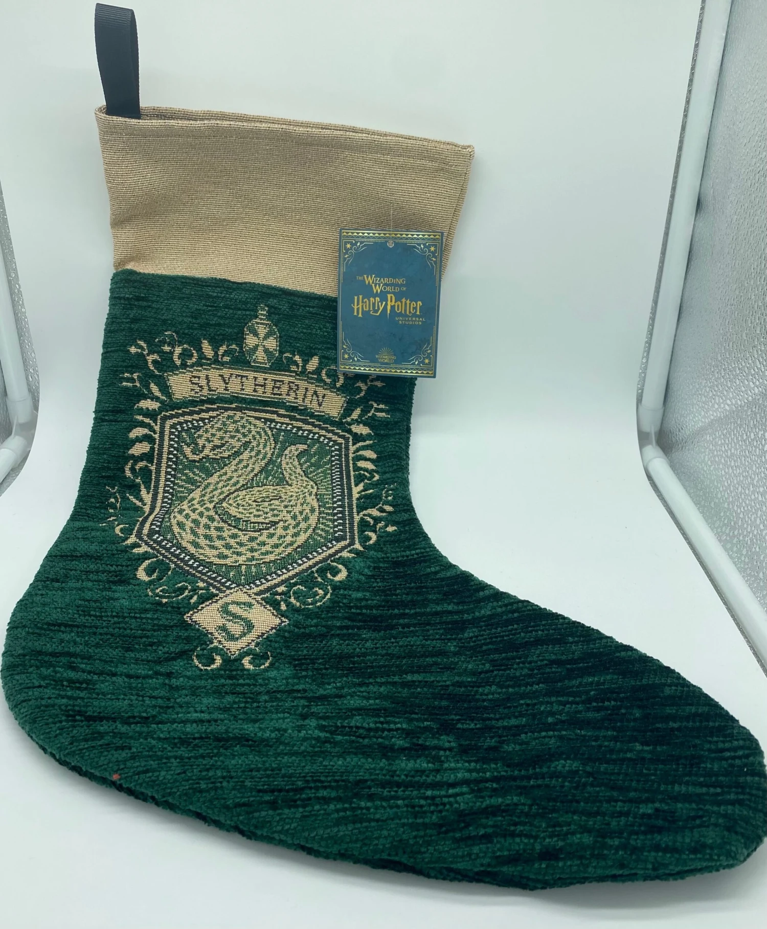 Universal Studios Harry Potter Slytherin Mascot Christmas Stocking New With Tags 1 Universal Studios Harry Potter Slytherin Mascot Christmas Stocking New With Tags