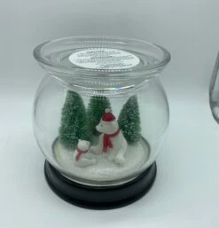 Bath And Body Works 2021 Christmas Pedestal Cloche Bear 3 Wick Candle Holder New