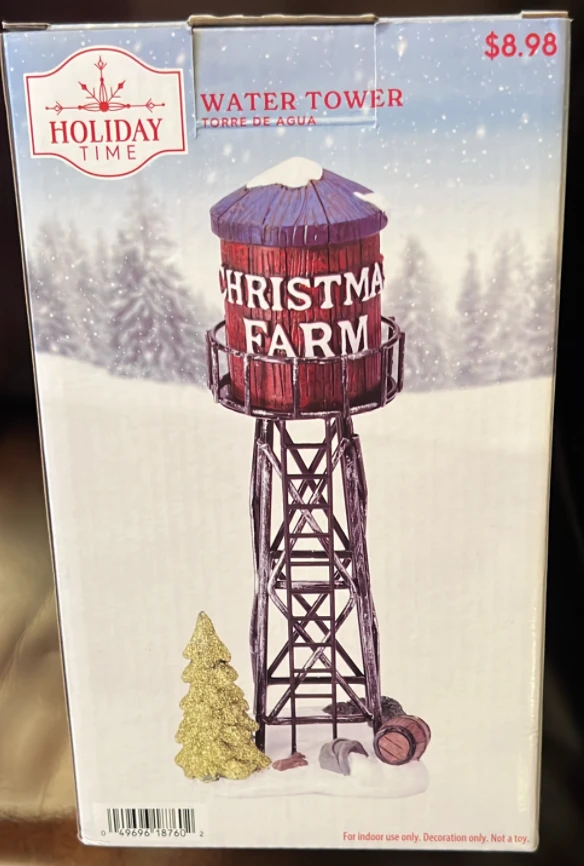 Holiday Time Water Tower Christmas Farm Figurine New With Box 3 Holiday Time Water Tower Christmas Farm Figurine New With Box - Image 3