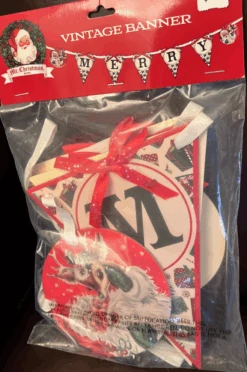 Mr. Christmas Est 1933 Santa Red Vintage Banner Merry New With Tag