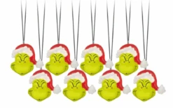 Holiday Time Christmas Grinch Santa Face Light String New With Box