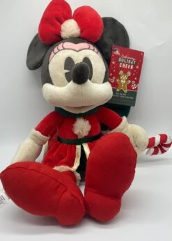 Disney Parks Minnie Cheer With Candy Cane Christmas Holiday Plush New With Tag