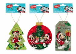Disney Mickey And Friends Mini Hanging Sign 3 Christmas Ornament New With Tag