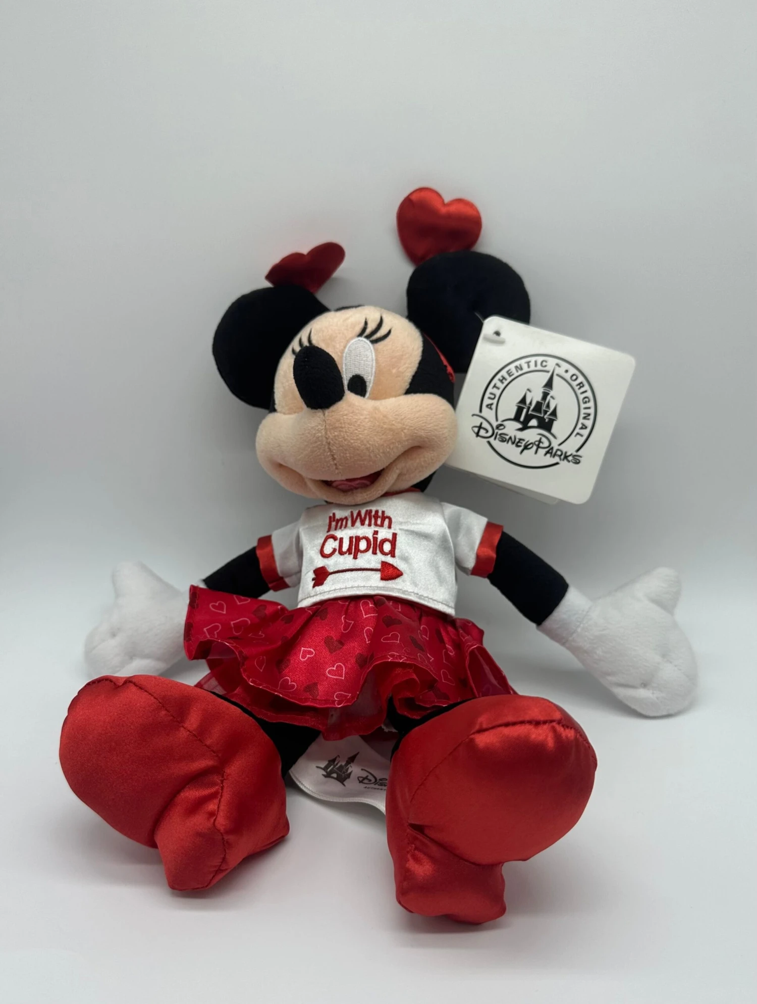 Disney Parks Valentine's Day Minnie I'm With Cupid Plush New With Tag 1 Disney Parks Valentine's Day Minnie I'm With Cupid Plush New With Tag