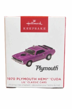 Hallmark 2023 Keepsake Mini 1970 Plymouth Hemi Cuda Christmas Ornament New W Box
