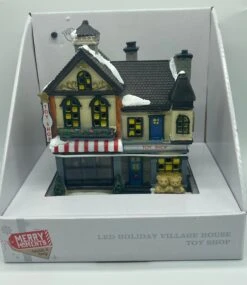 Merry Moments Led Lighted Christmas Holiday Village House Toy Shop New With Box