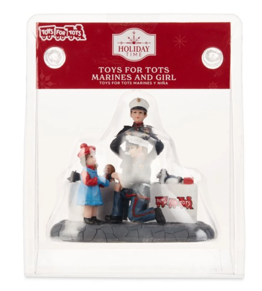 Holiday Time Toys For Tots Marines And Girl Figurine Christmas Village New 1 Holiday Time Toys For Tots Marines And Girl Figurine Christmas Village New