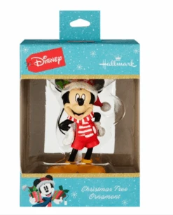 Hallmark Disney Mickey With Santa Hat Christmas Tree Ornament New With Box