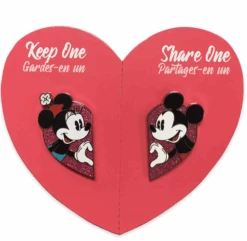 Disney Parks Valentine Heart Mickey And Minnie Keep One Share One Pin New W Card