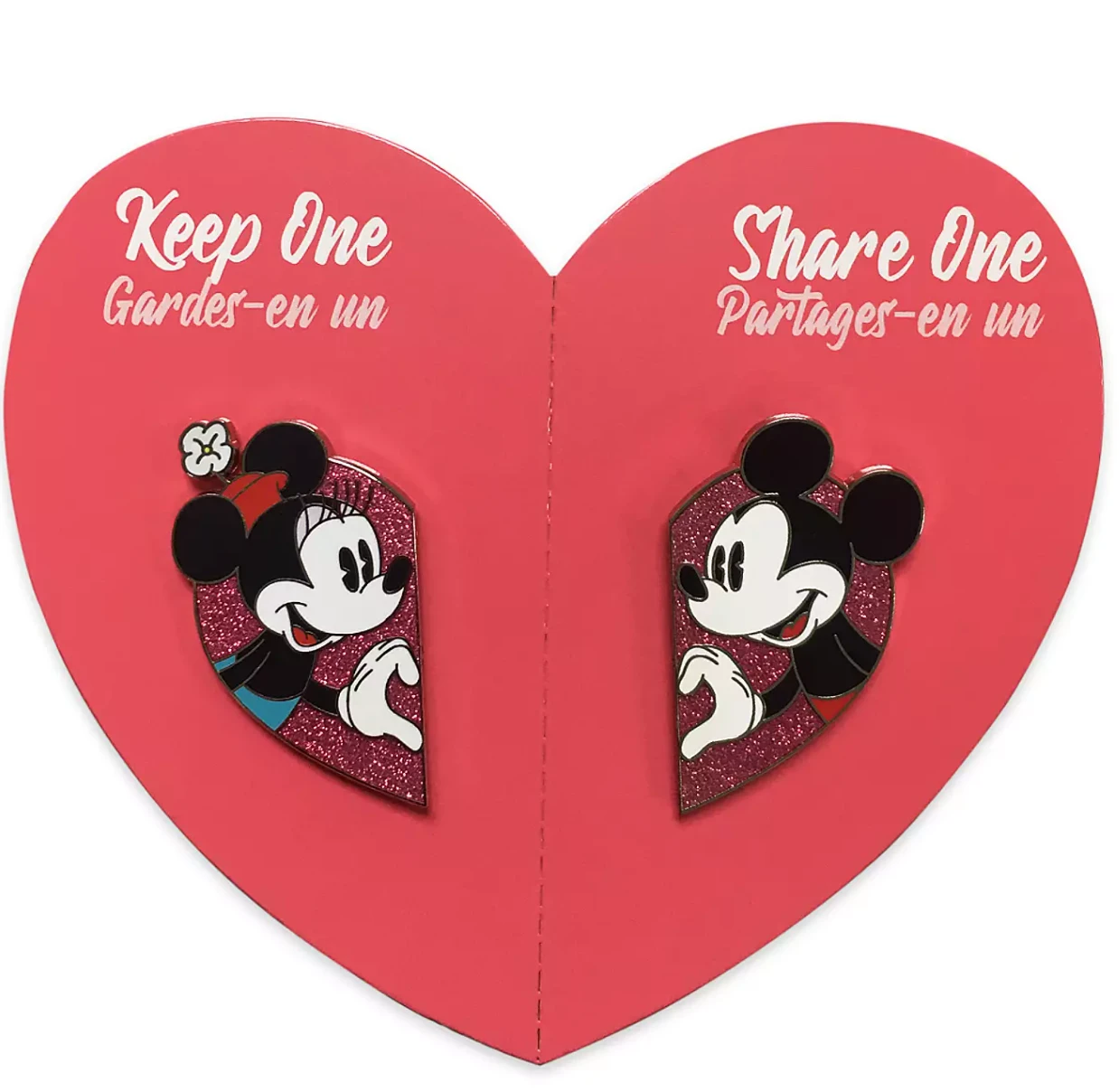 Disney Parks Valentine Heart Mickey And Minnie Keep One Share One Pin New W Card 1 Disney Parks Valentine Heart Mickey And Minnie Keep One Share One Pin New W Card