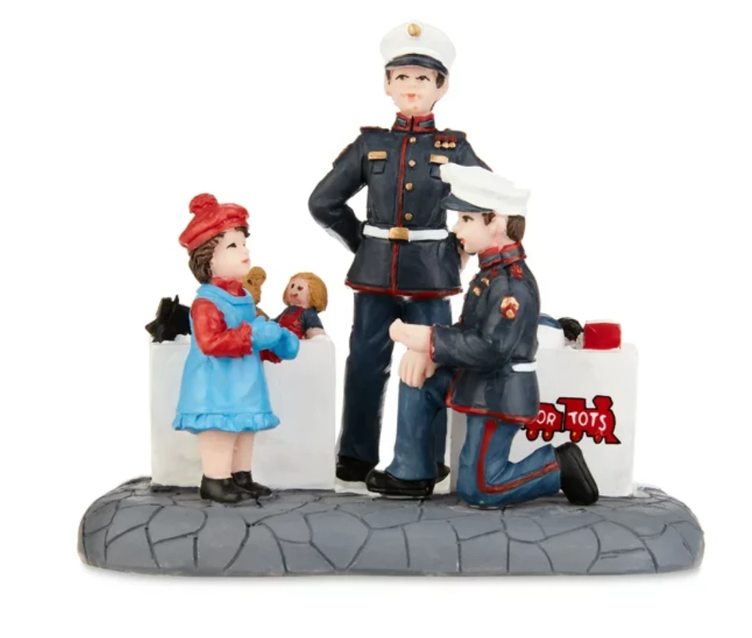 Holiday Time Toys For Tots Marines And Girl Figurine Christmas Village New 2 Holiday Time Toys For Tots Marines And Girl Figurine Christmas Village New - Image 2