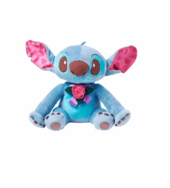 Disney Valentine's Day Stitch With Red Organza Rose Plush New With Tag