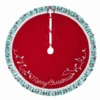 The Pioneer Woman Red Knit Merry Christmas Polyester Tree Skirt 48" New With Tag