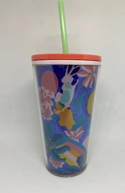 Starbucks Easter Spring 2021 Bunny Glitter Tumbler 16oz With Straw New