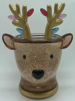 Bath And Body Works Christmas Light Up Water Globe Reindeer Candle Holder New