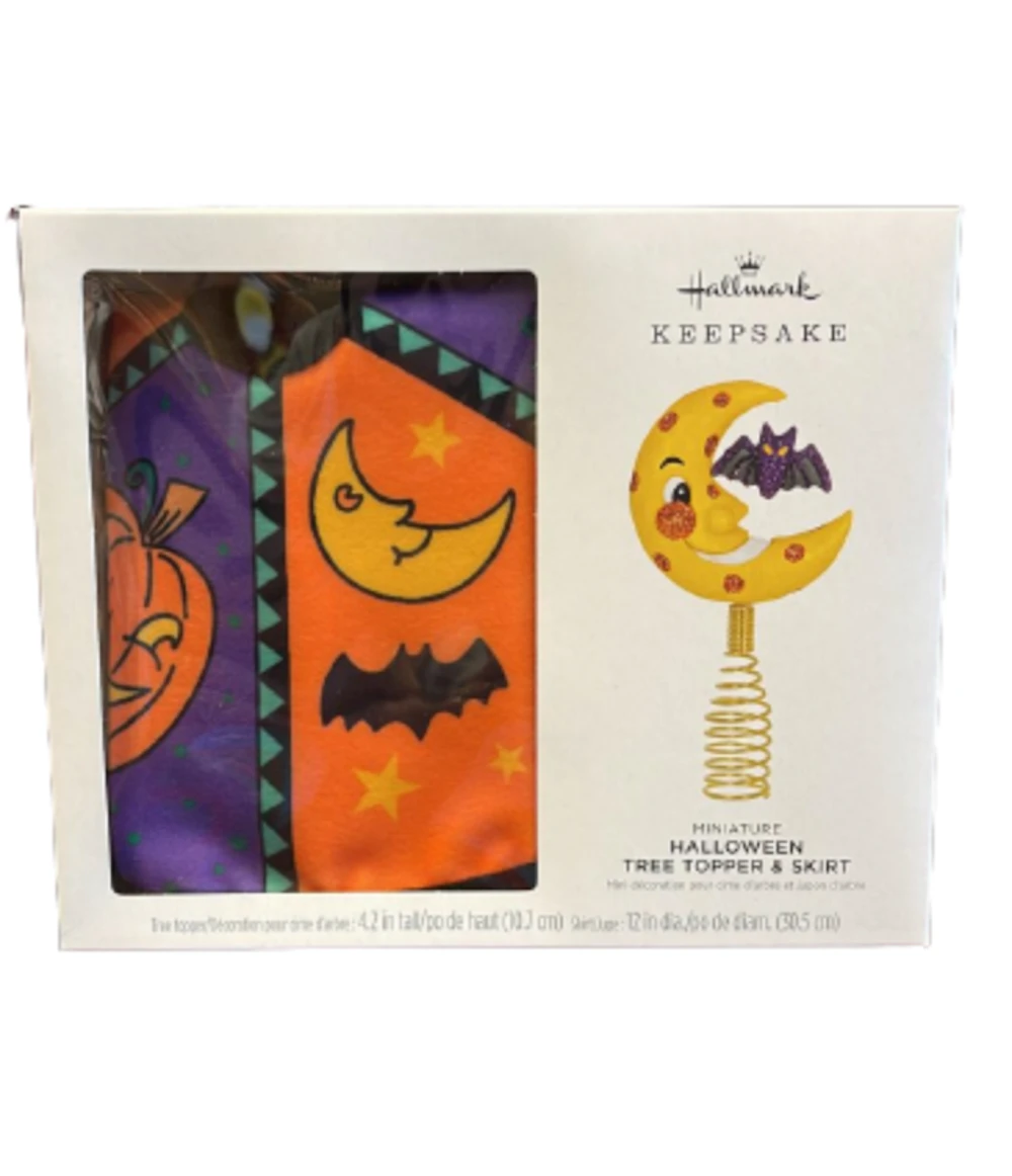Hallmark 2023 Keepsake Mini Halloween Christmas Tree Topper And Skirt New W Box 2 Hallmark 2023 Keepsake Mini Halloween Christmas Tree Topper And Skirt New W Box - Image 2