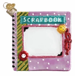 Old World Christmas Scrapbook Glass Christmas Ornament New With Box