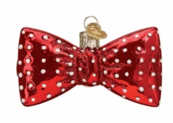 Old World Christmas Bowtie Glass Christmas Ornament New With Box -I Love Characters b77022c0 bf4f 509b 8f50 494bf37d38b1