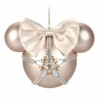 Disney Parks Rose Gold & Gems Minnie Icon Glass Ball Sketchbook Ornament New