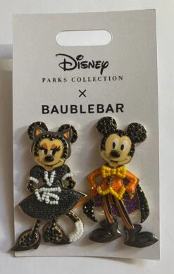 Disney Parks Halloween 2021 Mickey And Minnie Baublebar Earrings New With Card