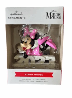 Hallmark Disney 2023 Minnie Mouse Glitter Christmas Tree Ornament New With Box