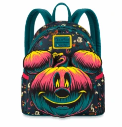 Disney Parks Halloween 2023 Mickey Pumpkin Glows In The Dark Loungefly Backpack