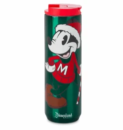 Disney Disneyland Mickey Santa Stainless Steel Christmas Travel Tumbler New