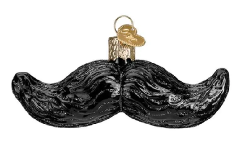 Old World Christmas Mustache Glass Christmas Ornament New With Box 3 Old World Christmas Mustache Glass Christmas Ornament New With Box - Image 3