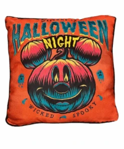 Disney Parks 2023 Mickey Pumpkin Welcome To Halloween Night Pillow New With Tag
