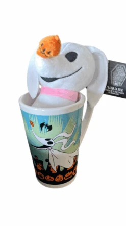 Disney Halloween Nightmare Before Christmas Zero Plush In Mug Gift Set New