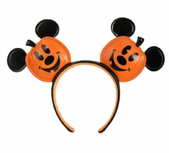 Disney Parks Halloween Mickey Mouse Jack-o'-Lantern Ear Headband New With Tag