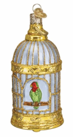 Old World Christmas Vintage Bird Cage Glass Christmas Ornament New With Box