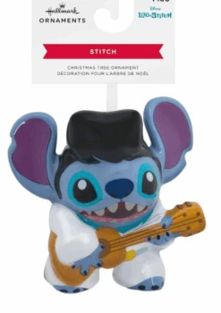 Hallmark Disney Lilo Stitch Rockstar Glass Christmas Ornament New With Tag
